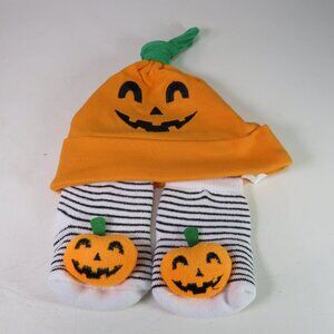 Baby pumpkin Jack o lantern newborn hat & socks Baby Costume Halloween